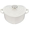 Le Creuset Signature Enameled Cast Iron Figural Heart Cocotte, 2 Quart, White with Stainless Stee... | Amazon (US)