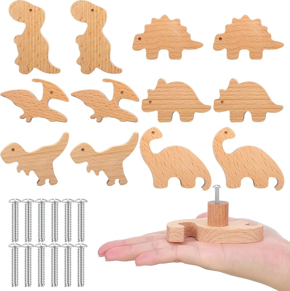 Qunclay Wooden Animal Cabinet Knobs Decorative Wood Dresser Knobs with Screws Dresser Pulls Wood ... | Amazon (US)
