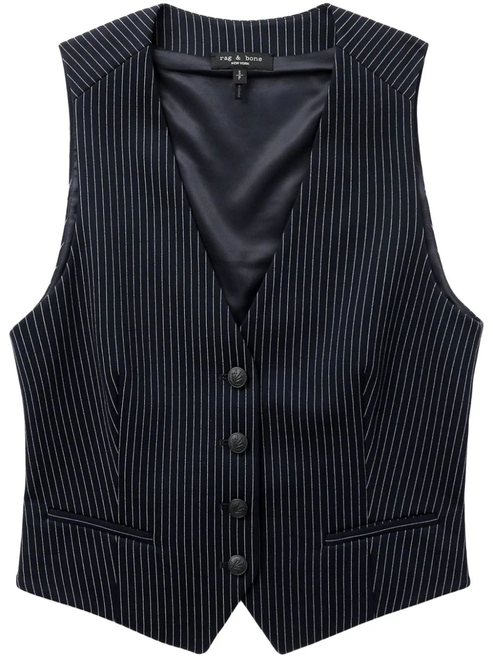 Rag & Bone Priya Striped Tailored Vest - Farfetch | Farfetch Global