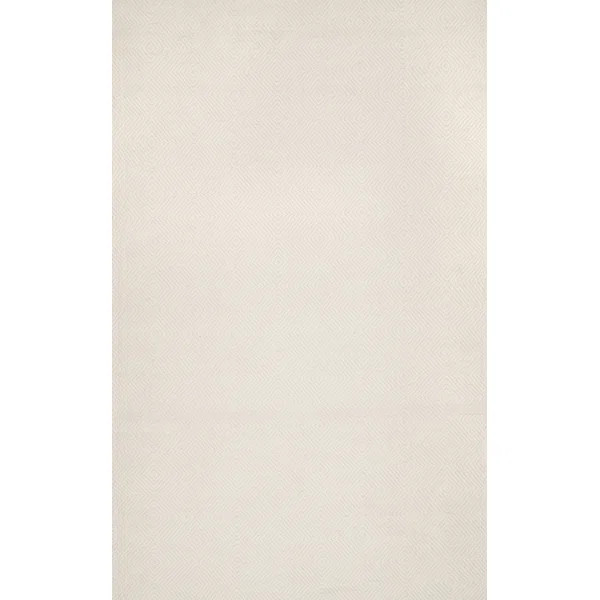 Joey Geometric Handmade Wool/Cotton Cream Area Rug | Wayfair North America