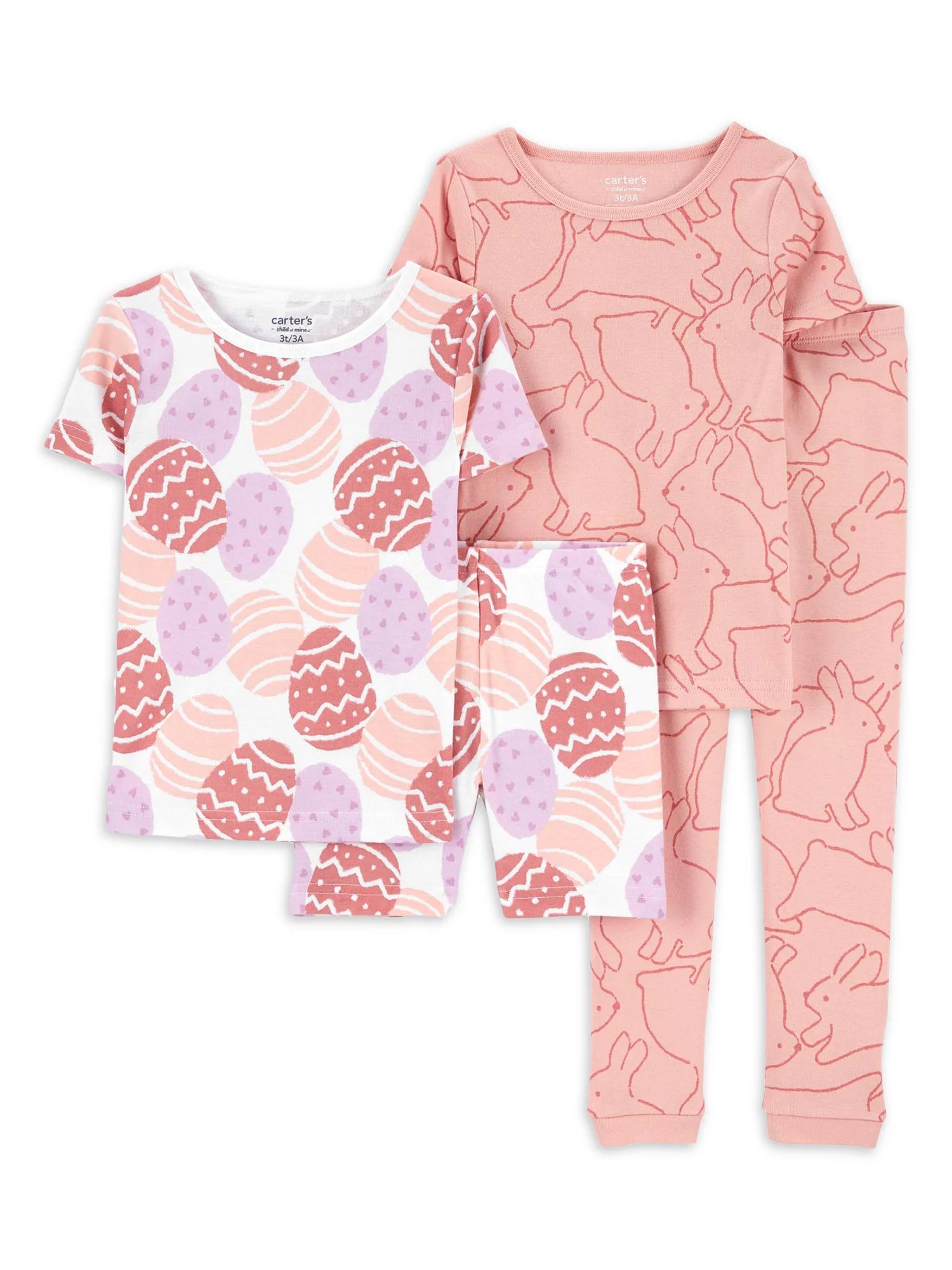 Carter's Child of Mine Baby and Toddler Girl Easter Pajama Set, 4-Piece, Sizes 12M-5T | Walmart (US)