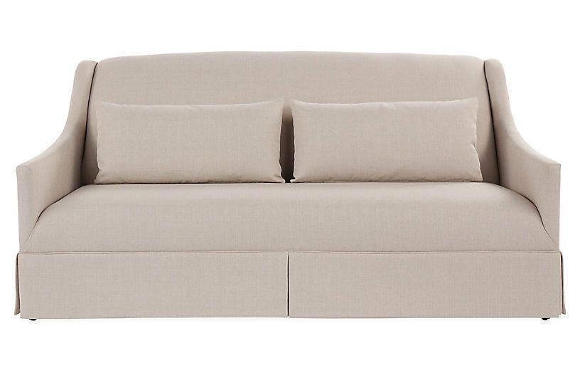 Dawes Skirted Sofa, Natural Crypton | One Kings Lane