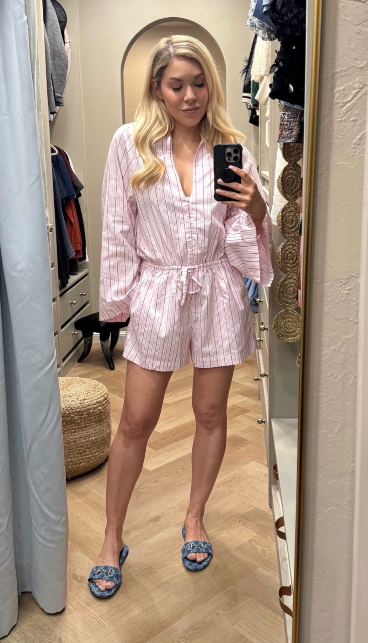 This romper is so cute! I linked where to get these Gucci slides for less, but it’s sold out then try the other 2 links.

#LTKootd #LTKdayinmylife #LTKgrwm
