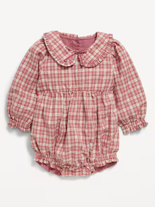 Long-Sleeve Ruffled Collar One-Piece Romper for Baby | Old Navy (US)