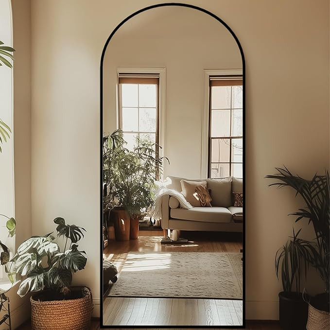 Full Length Mirror, 71"x32" Oversized Arched Large Standing, Tall Body Floor Wall Hanging for Bed... | Amazon (US)