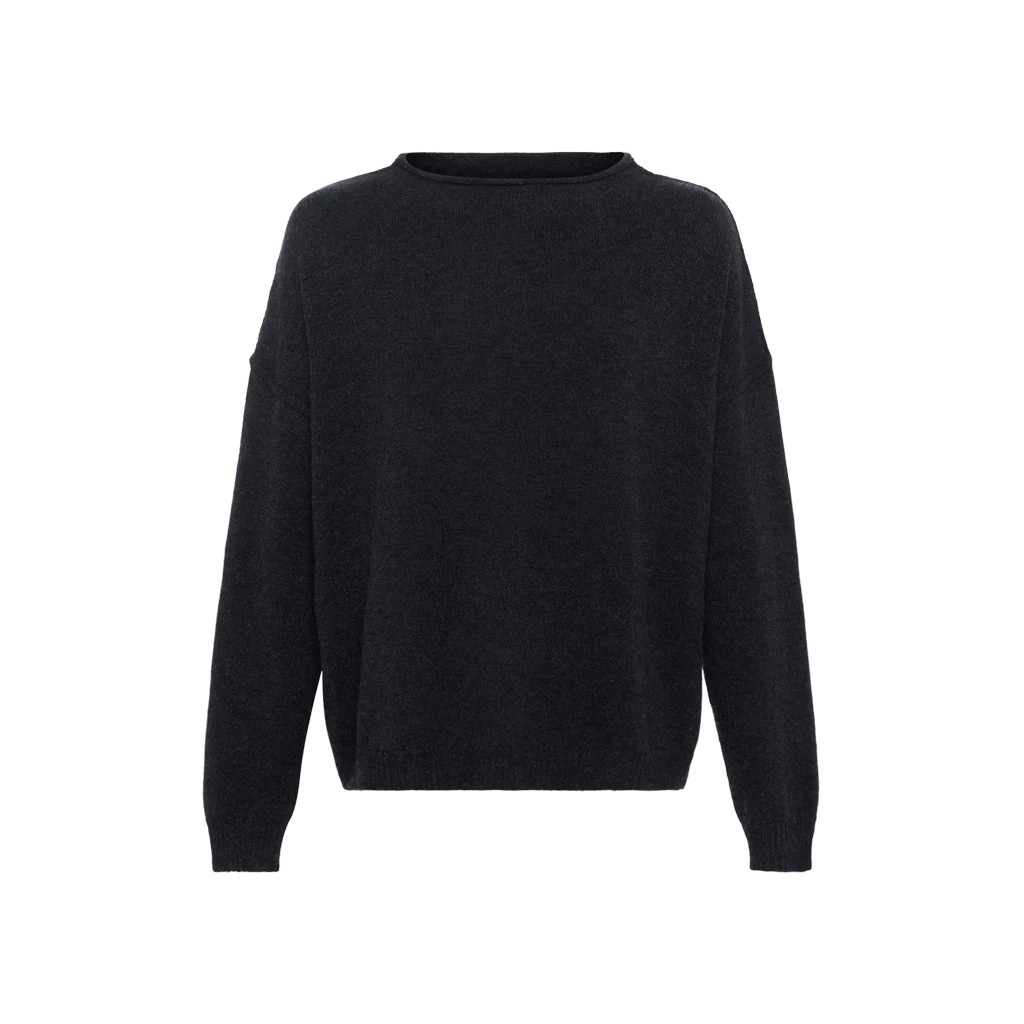 Cozy Knit Mock Neck Sweater | Black | Nuuds US