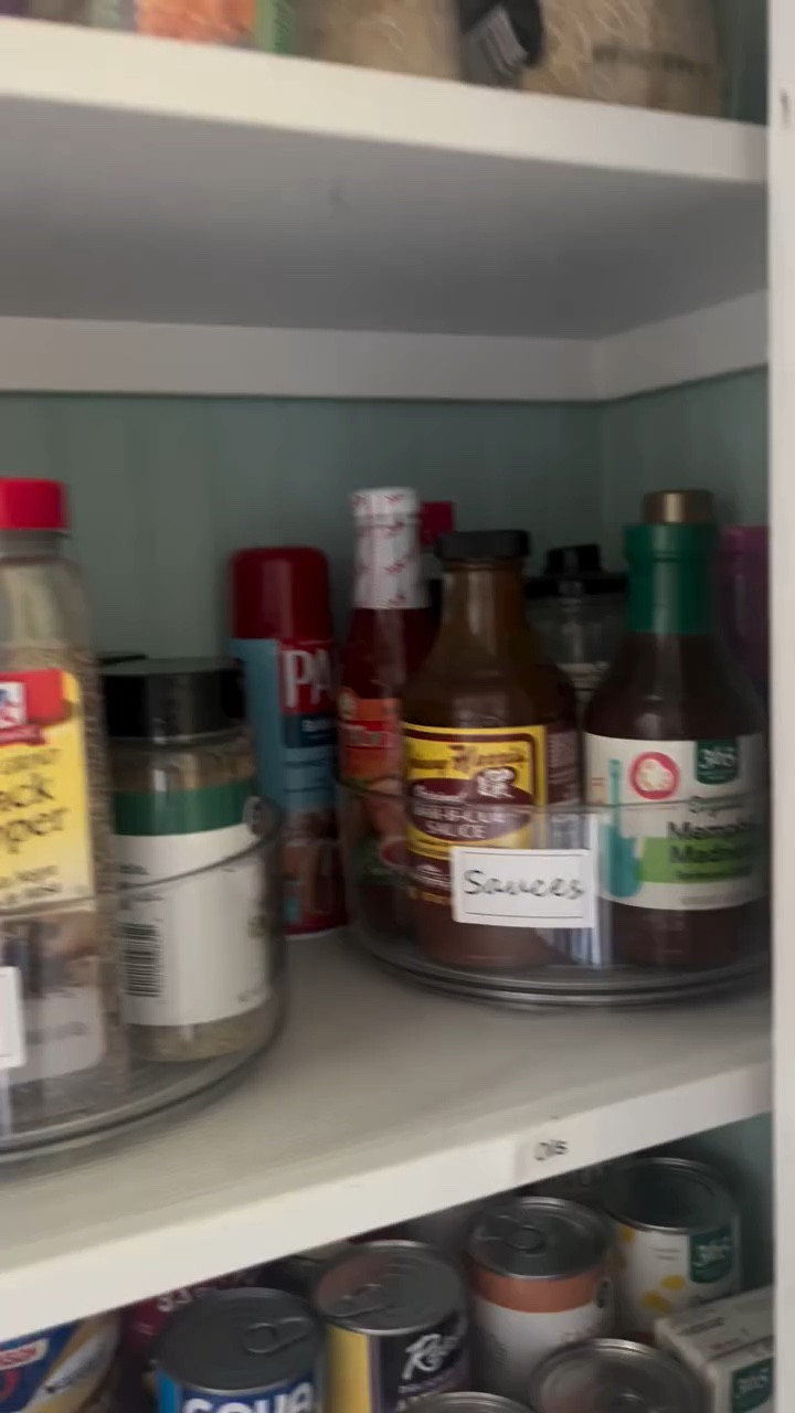 In our opinion there can never be enough flavor! We love condiments, sauces & sweeteners to spice up your meals. 
These slide out spice organizers really helped MAX out the smaller space. Message for more details. 
.
.
.
#organizedpantry #houseofmargevon #savannahorganizer #proorganizer