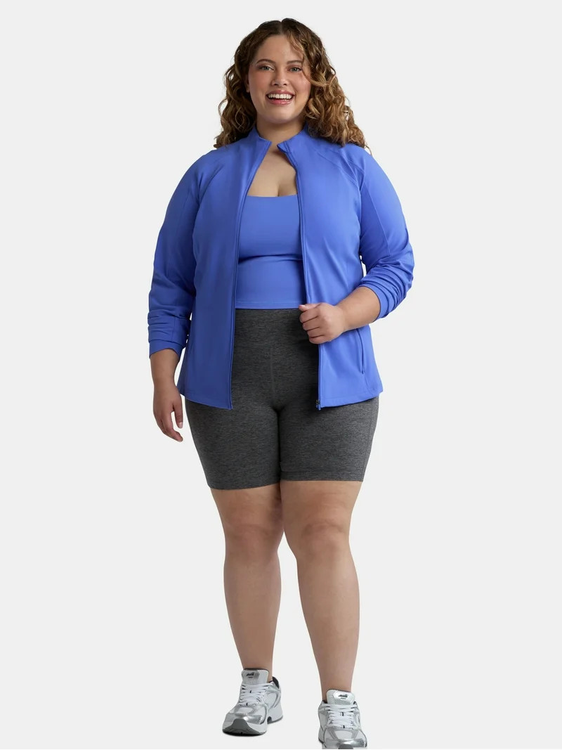 Avia Women's and Women's Plus SoftSculpt Zip-Up Active Jacket, Sizes XS-4X - Walmart.com | Walmart (US)