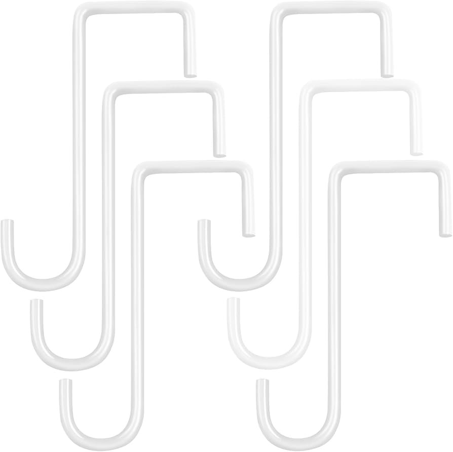 ESFUN 6 Pack 2 x 6 inch Vinyl Fence Hooks Patio Hooks White Powder Coated Steel Hangers fits Easi... | Amazon (US)