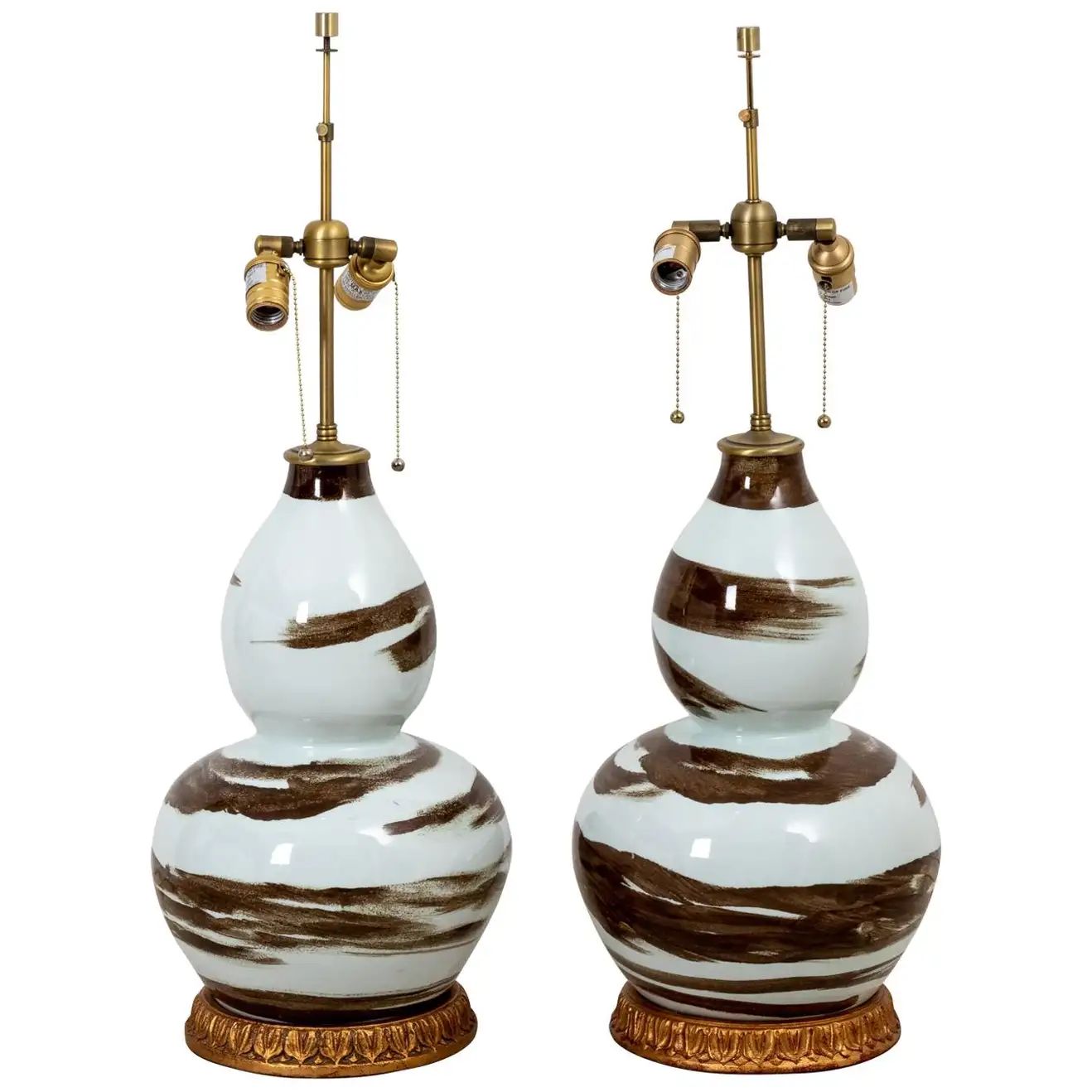Pair of Brown and White Table Lamps by Bunny Williams For Sale at 1stDibs | 1stDibs