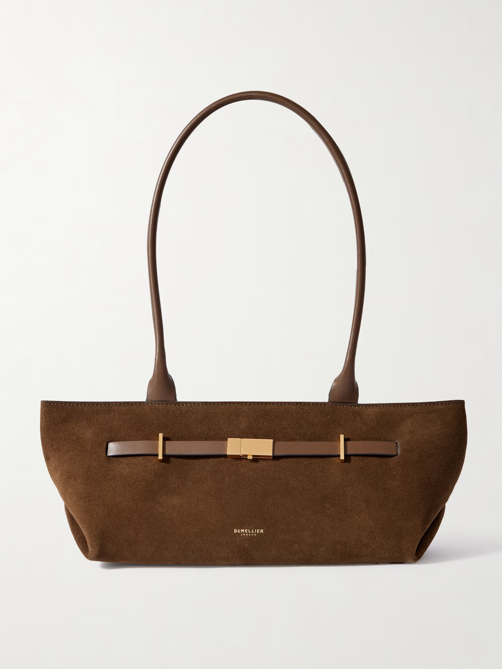 New York leather-trimmed suede shoulder bag | NET-A-PORTER APAC