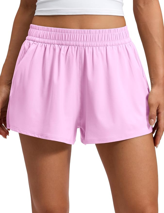 CRZ YOGA Drapey Flowy Athletic Shorts 2.5" | High Waisted, Lightweight, Soft, Relaxed Fit, Pocket... | Amazon (US)