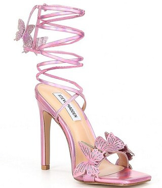 Steve Madden Utopia Metallic Butterfly Embellished Ankle Wrap Dress Sandals | Dillard's | Dillard's