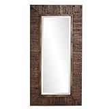 Howard Elliot Timberlane Rustic Rectangular Wall Mirror, Walnut Finished Natural Wood Frame Accen... | Amazon (US)