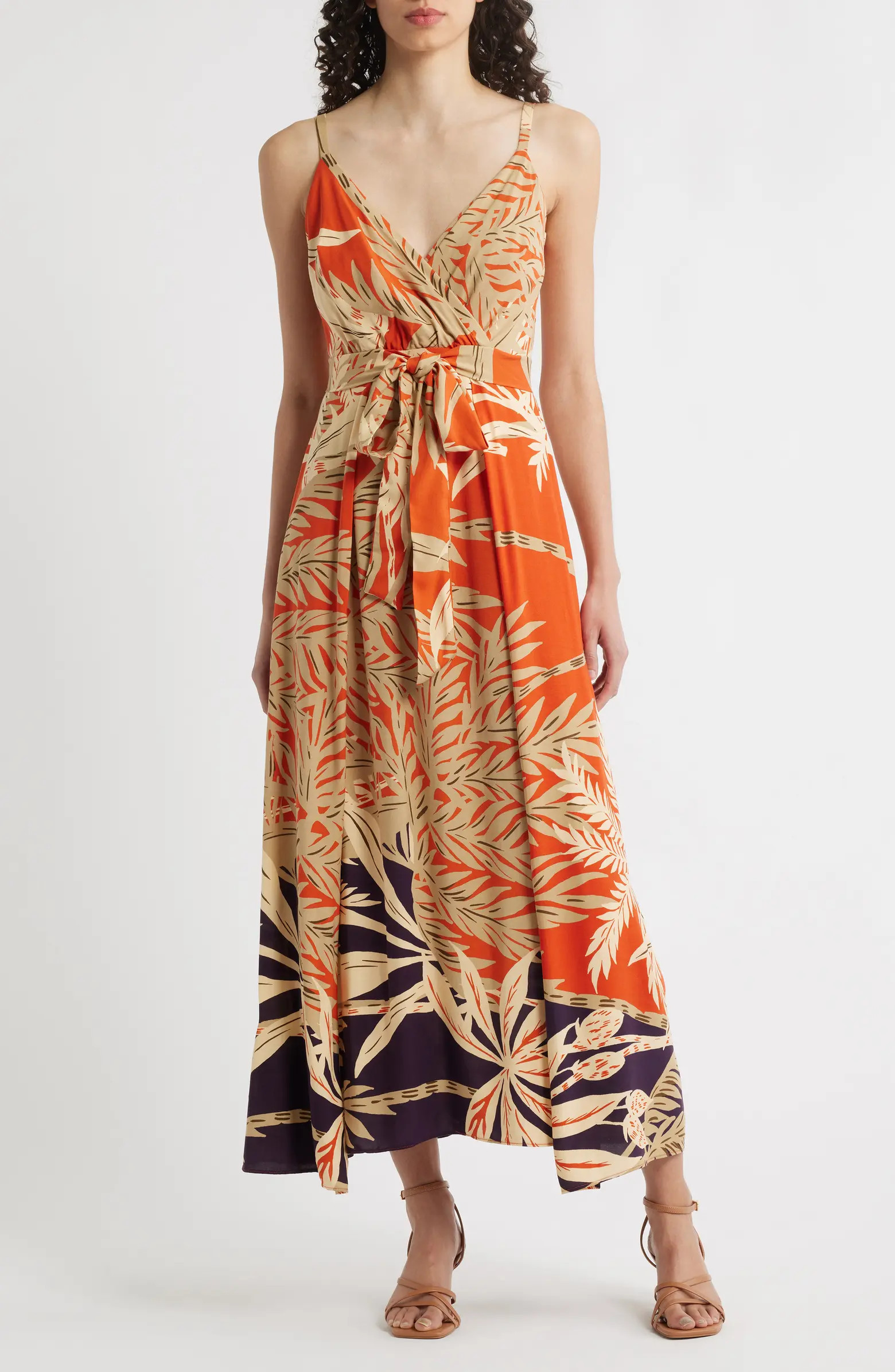 Halogen® Palm Print Belted Maxi Dress | Nordstrom | Nordstrom