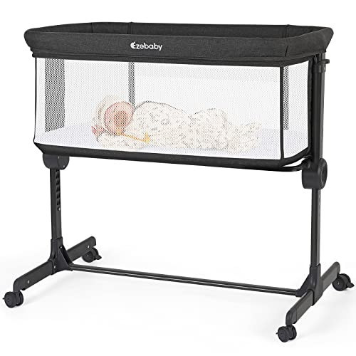 Ezebaby Baby Bassinet Bedside Sleeper, Portable Bedside Bassinet for Baby Newborn Infants with Adjustable 7 Heights and All Mesh Sides, Mattress & Sheet Included | Amazon (US)