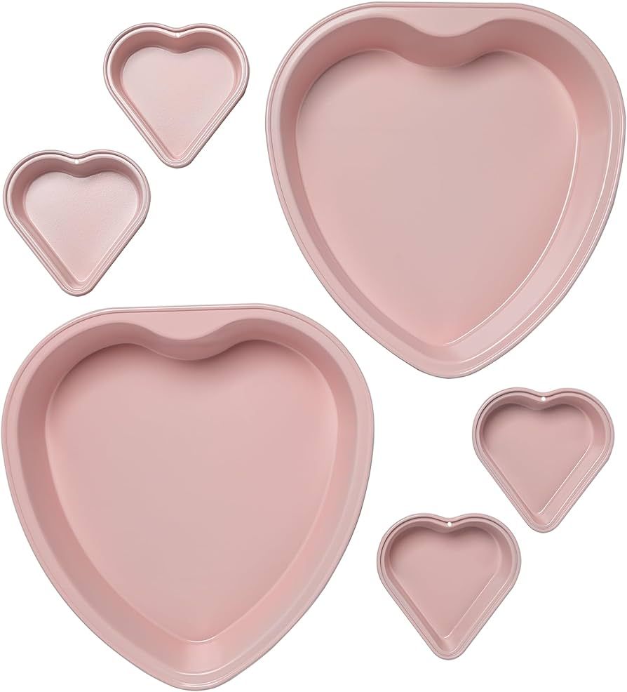 Paris Hilton Heart Shaped Nonstick Bakeware Set, Easy Release Carbon Steel, Includes two 9.5-Inch... | Amazon (US)