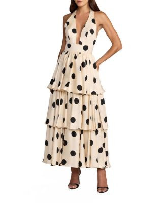 Halter Neck Polka Dot Ruffle Maxi Dress | Bloomingdale's (US)