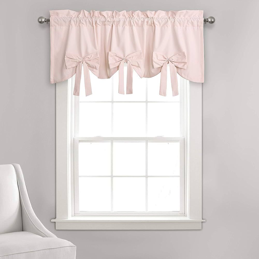 Lush Decor, Blush Melody Bow Window Curtain Valance, 18" x 52" + 2" Header | Amazon (US)