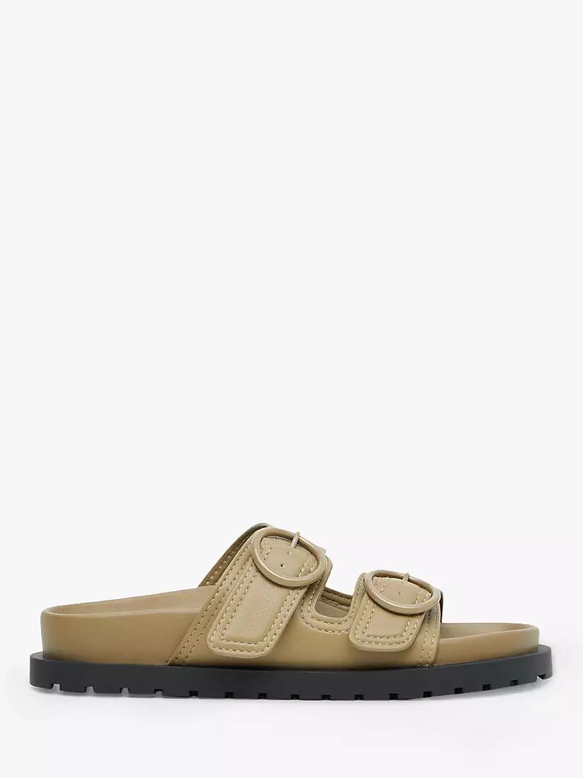 Mango Buckle Strap Sandals, Beige | John Lewis (UK)