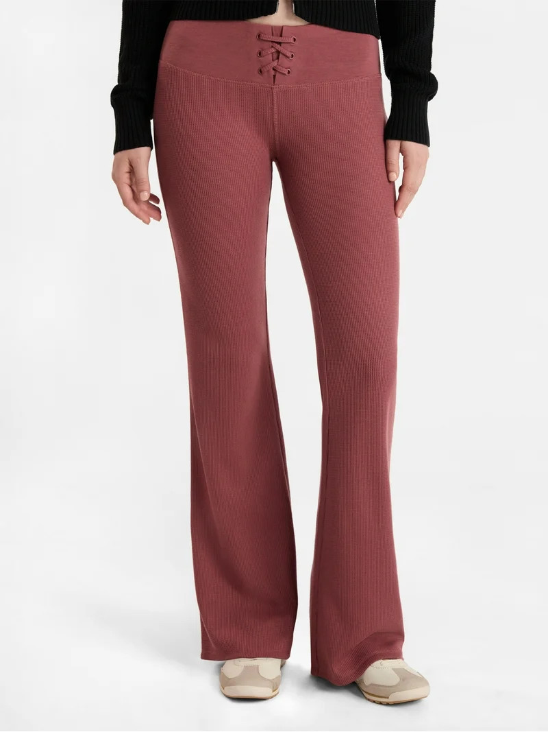 No Boundaries Waffle Knit Pants, 31.5'' Inseam, Women's | Walmart (US)