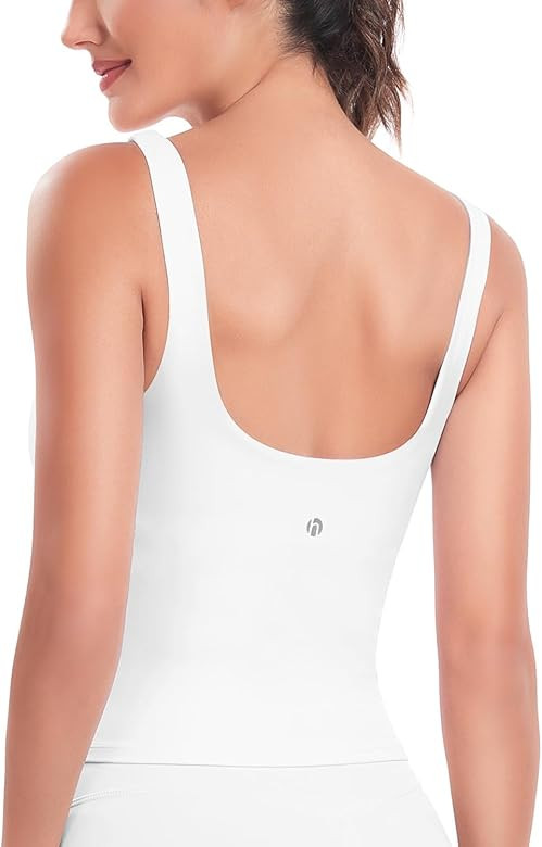 HeyNuts Zeal Bra Longline Classic U Back Medium Impact Wirefree Sports Bras, Workout Tank Tops wi... | Amazon (US)