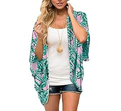 MayBuy Women's Flowy Summer Chiffon Kimono Cardigans Tops Boho Floral Beach Cover Ups Casual Loos... | Amazon (US)