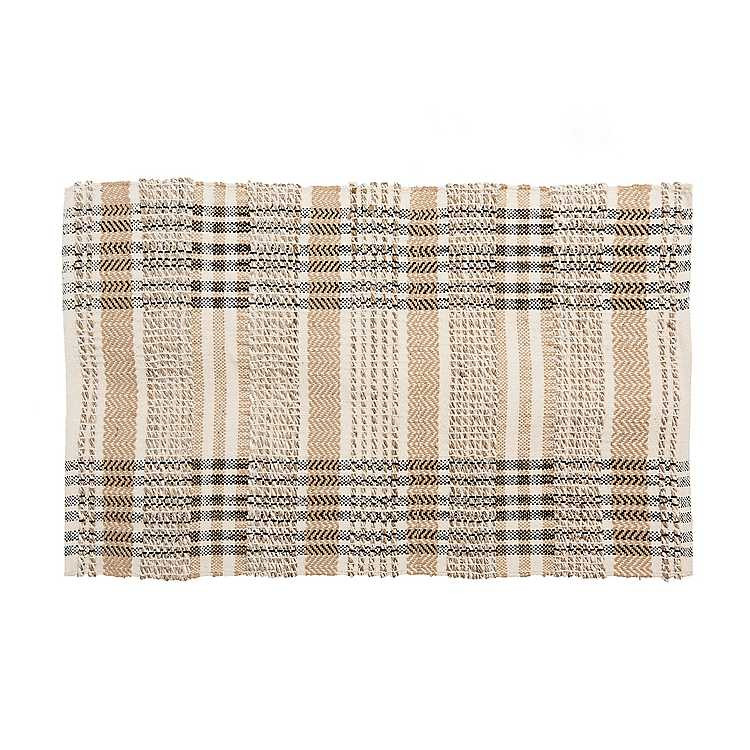 Black Plaid Jute Scatter Rug | Kirkland's Home