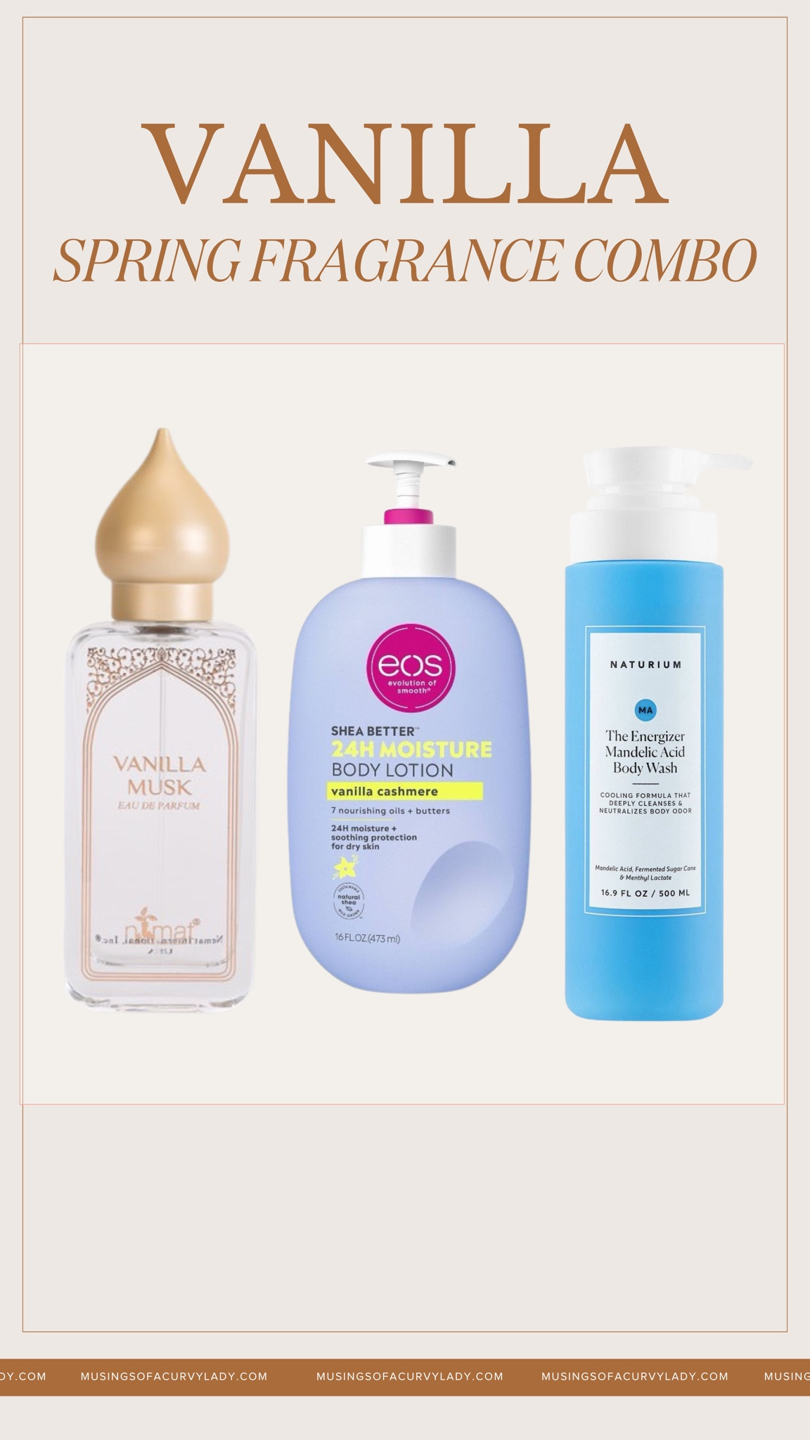 For my vanilla loving girly pops, this is for you! The ultimate vanilla fragrance combo perfect for spring💐 You have to try these three together, it’s a game changer


perfume, nemat, vanilla musk, fragrances, body lotion, eos, naturium, body wash, fragrance pairing, vanilla parfum, spring scents

#LTKfindsunder50 #LTKfindsunder100 #LTKbeauty