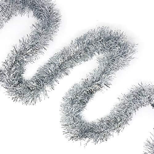 Allgala 50 Feet Christmas Foil Tinsel Garland Decoration for Holiday Tree Walll Rail Home Office Eve | Amazon (US)