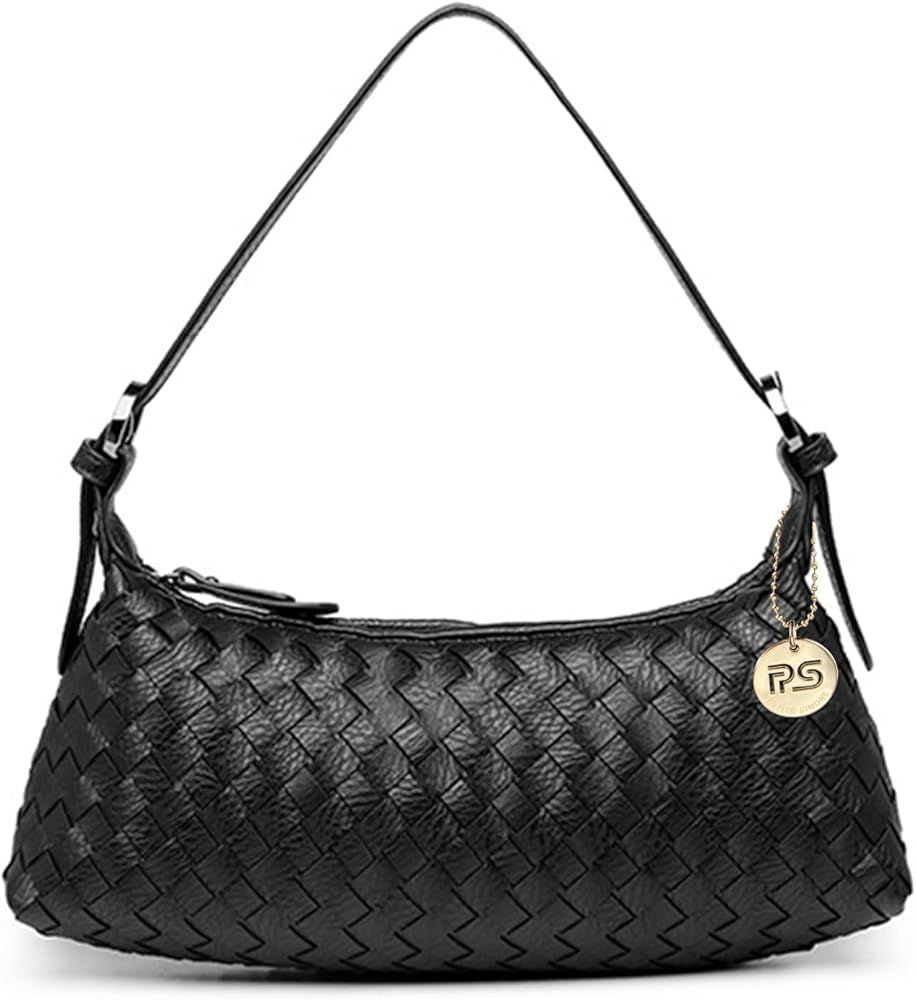 PS PETITE SIMONE Shoulder Bag, Mini Purse for Women Small Dumpling Clutch, Vegan Leather Woven Ha... | Amazon (US)