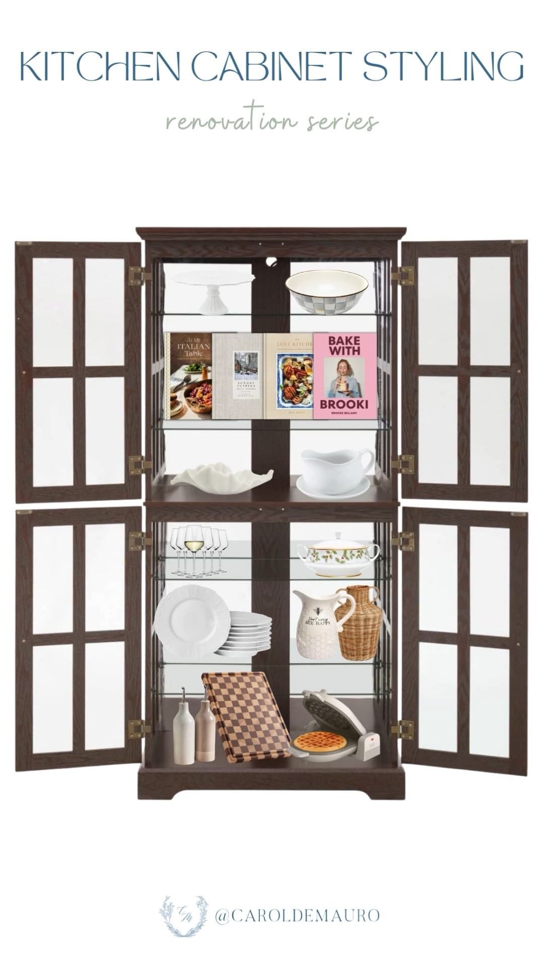 Give your kitchen a curated look by styling your cabinets with a mix of neutral dishes, textured vases, and pretty cookbooks! You'll love how this small change makes your entire space feel more intentional and polished.

kitchen cabinet, design tips, recipe cookbooks, dinnerware, amazon home, affordable finds, kitchen condiments, home inspo

#LTKHome #LTKU #LTKSeasonal