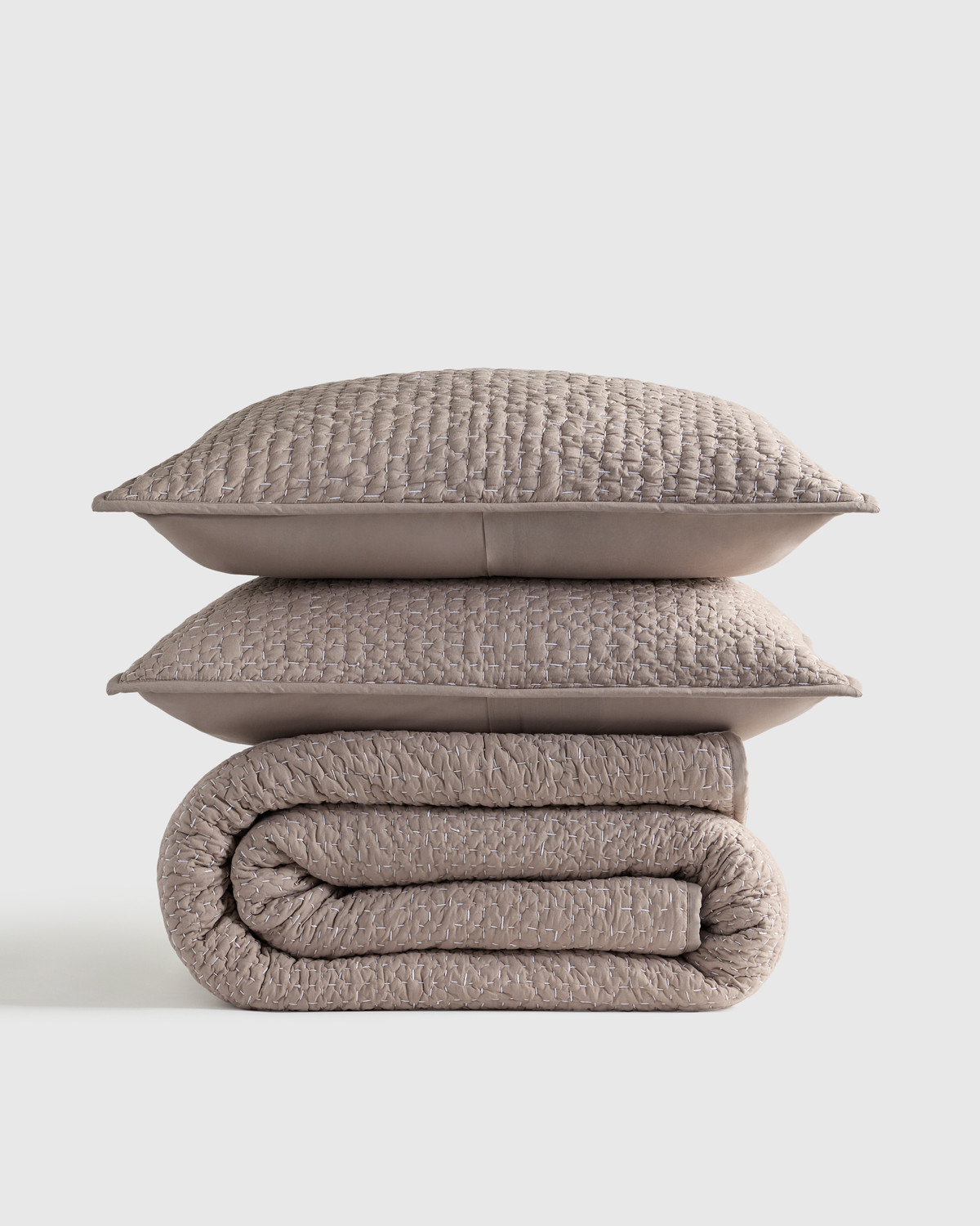 Linen Contrast Flange Duvet Set, from Quince