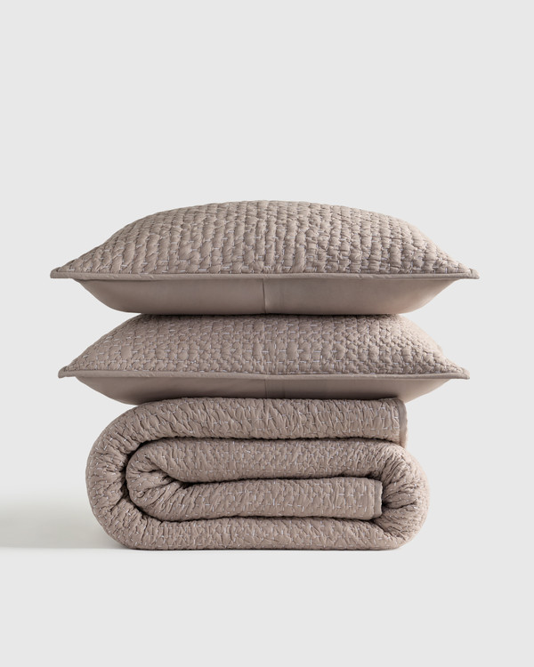 Linen Contrast Flange Duvet Set