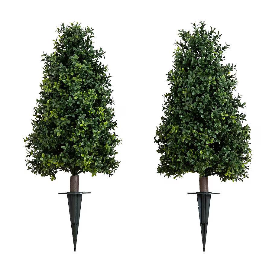 Nearly Natural 30-Inches Green Indoor/Outdoor Floor Boxwood Artificial tree | Lowe's