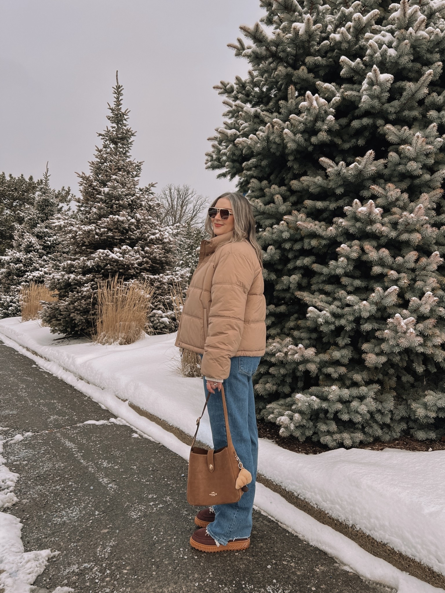 Winter ootd! Wearing my usual size L in the tan puffer jacket and striped sweater. These Abercrombie jeans are my all time fave! Wearing 32 for a looser fit. My Sorel snow boots are waterproof and so cozy, consider sizing up if you plan to wear thick socks. Canadian puffer jacket link under “similar products"


#LTKjeans #LTKmidsize #LTKwinter