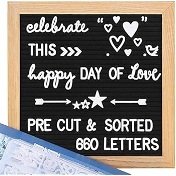 Felt Letter Board with Letters - Pre Cut & Sorted 660 Letters +Bonus Cursive Words, 10X10 Letter ... | Amazon (US)