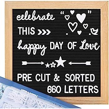 Felt Letter Board with Letters - Pre Cut & Sorted 660 Letters +Bonus Cursive Words, 10X10 Letter ... | Amazon (US)