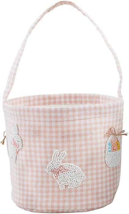 Mud Pie Pink Easter Beaded Bucket; 7 1/2" x 8 1/2" | Amazon (US)