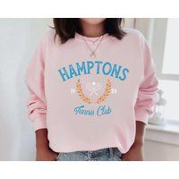 Hamptons Tennis Club Sweatshirt, Women's Oversized Comfy Trendy Crewneck, Long Island, Aesthetic | Etsy (US)