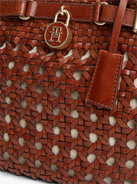 The American Icon Braided Leather Tote Bag | Brown | Tommy Hilfiger | Tommy Hilfiger UK
