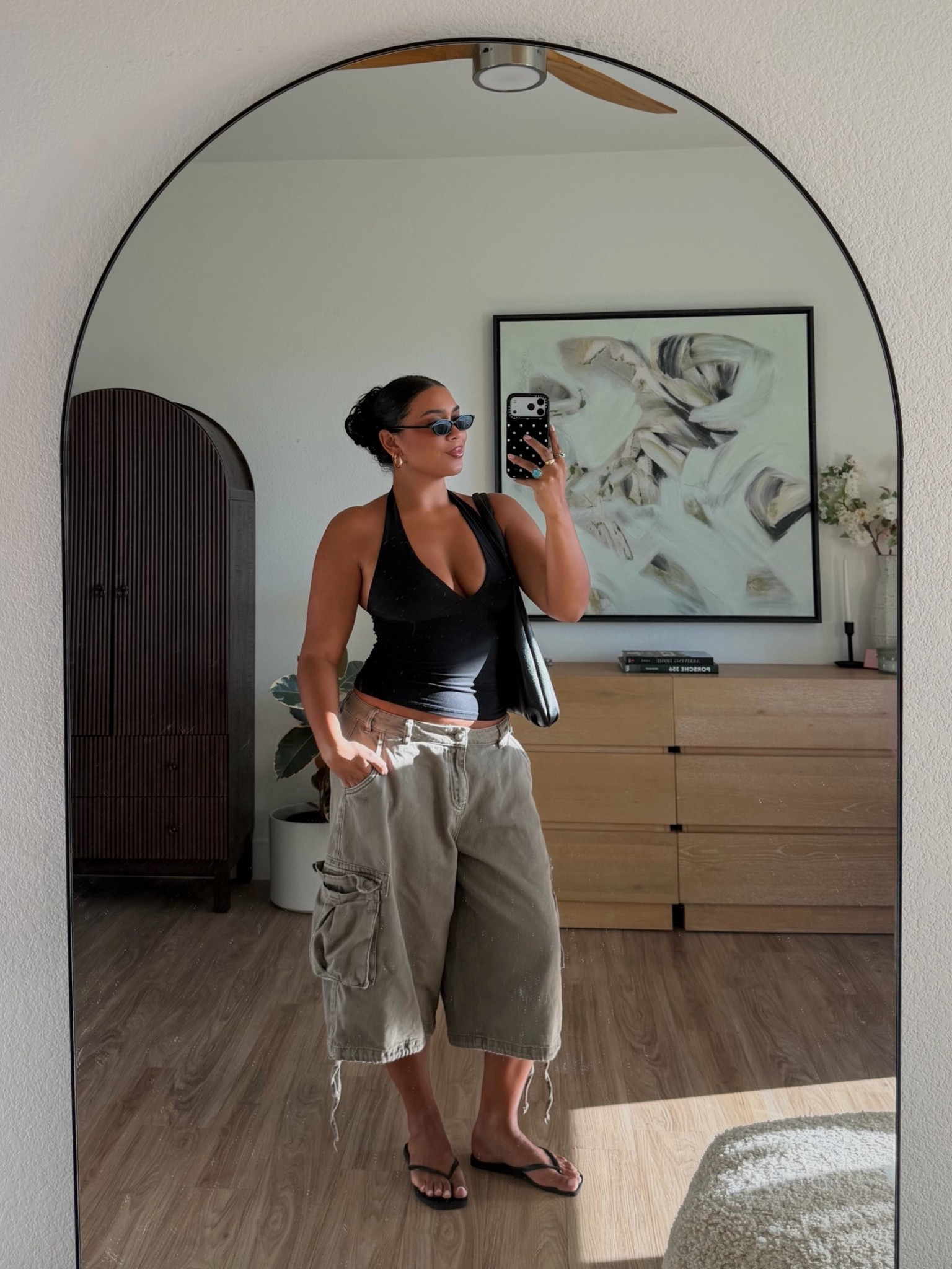 casual summer outfit, love love love these cargo jorts from PrincessPolly. Most comfy shorts ever (wearing a size 10, they run true to size! They denim material is stretchy/ stretches out, if your in between sizes I would go up in size first)

#LTKMidsize #LTKSeasonal #LTKootd