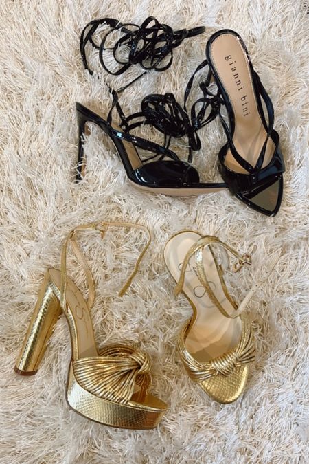 Tie up scrappy shoes
Gold heels 

#LTKshoecrush #LTKsalealert #LTKunder50
