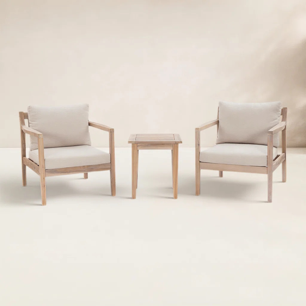 Amina 3-Piece Cushioned Outdoor Seating Group with End Table | Wayfair North America