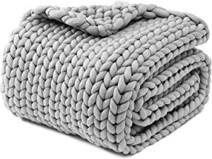 YnM Chunky Throw Blanket, Medium-Weight, Hand Knitted, Skin Friendly, Ventilated and Breathable, ... | Amazon (US)