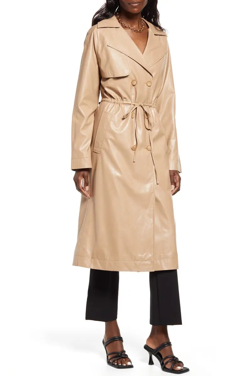 Faux Leather Trench Coat | Nordstrom