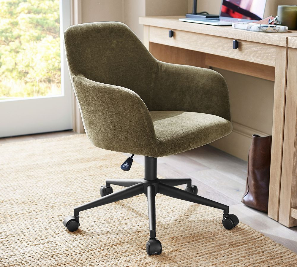 Carson Upholstered Swivel Desk Chair | Pottery Barn (US)