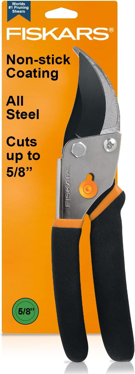Fiskars Gardening Tools: Bypass Pruning Shears, Sharp Precision-ground Steel Blade, 5.5” Plant ... | Amazon (US)