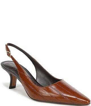 Bianka Polished Eel Embossed Leather Pointed Toe Slingback Pumps | Dillard's