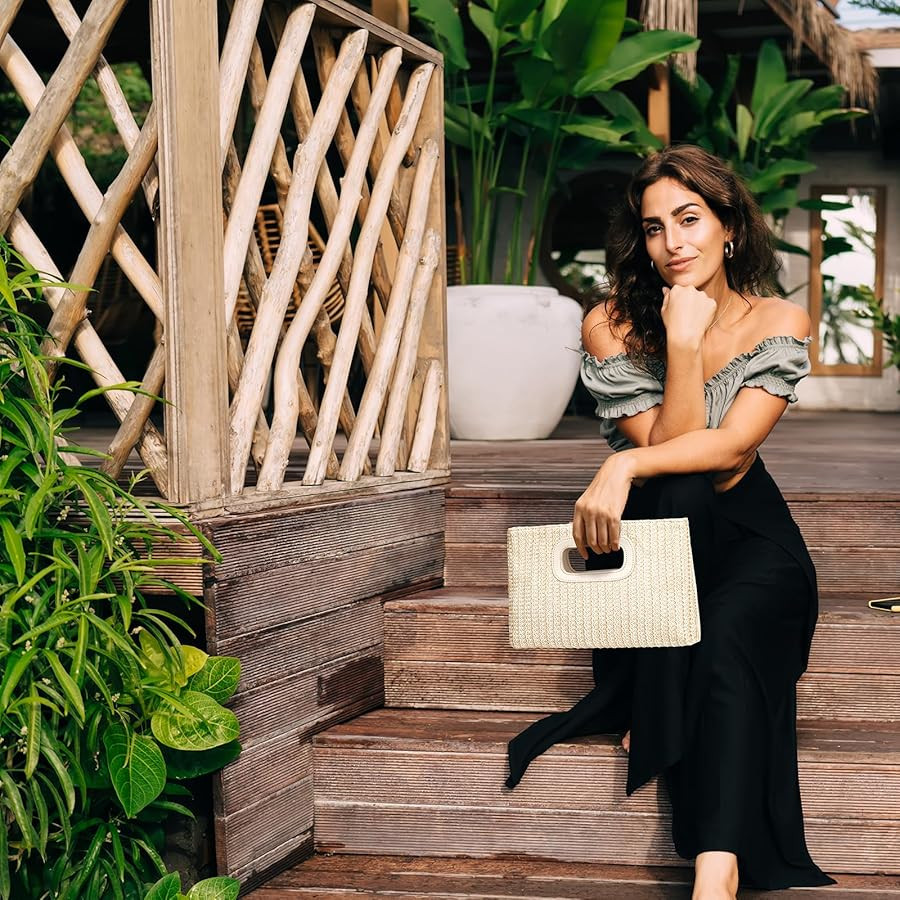 Top Handle Clutch Handbags for Women, Evening Handbag Shoulder Crossbody Purse with Gold Chain | Amazon (US)